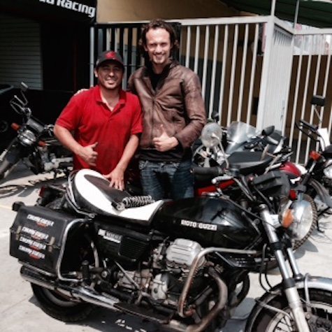Max with Cristian, a mechanic from Lima. 