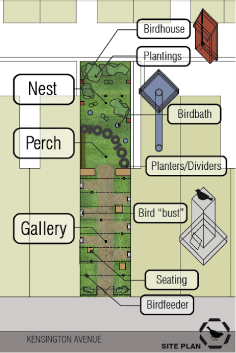 Site Plan for the winning project, "Bird's Nest," by Salina Santiago & Team.